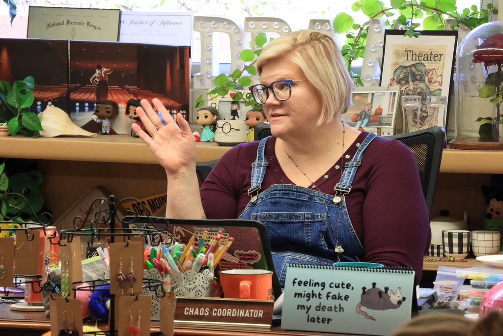 Because Mrs. Blackburn splits her time between Wakefield and CCCHS, she has to combine classes to get everything in. Today, her CCCHS forensics students were painting pots for their  Farmer's Market fundraiser, and the drama students were narrowing down their next production. Lots going on in one classroom! #celebrate379