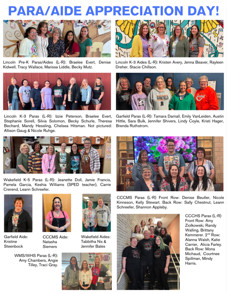 Did you know that of the 300+ full-time staff members at USD 379, almost 20% are either paraprofessionals or aides? As we celebrate them on Para/Aide Appreciation Day on April 1, you will notice lots of familiar faces. That's because many have been with 379 for a long time! All of them are extensions of our teachers in the classroom and are a big part of why our students show so much growth! #celebrate379