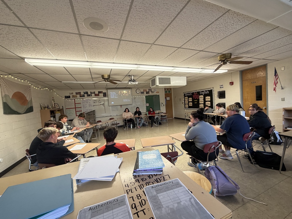 Today, Ms. Dains' English 11 class worked on a Socratic seminar on authenticity using the first three chapters of The Great Gatsby. Her students fully led the discussion and related it not only to other parts of the book but also to the society we are currently living in. #celebrate379
