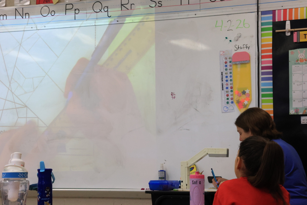 Mrs. Simon's second graders are already on their way to learning some geometry! Today, they drew lines to create different 2D shapes like triangles, squares, pentagons, and more. They then shared pages with each other to color in the shapes. #celebrate379