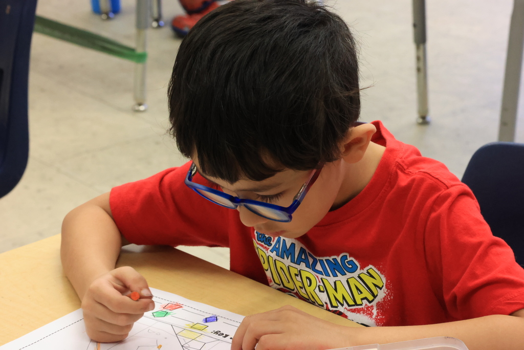 Mrs. Simon's second graders are already on their way to learning some geometry! Today, they drew lines to create different 2D shapes like triangles, squares, pentagons, and more. They then shared pages with each other to color in the shapes. #celebrate379