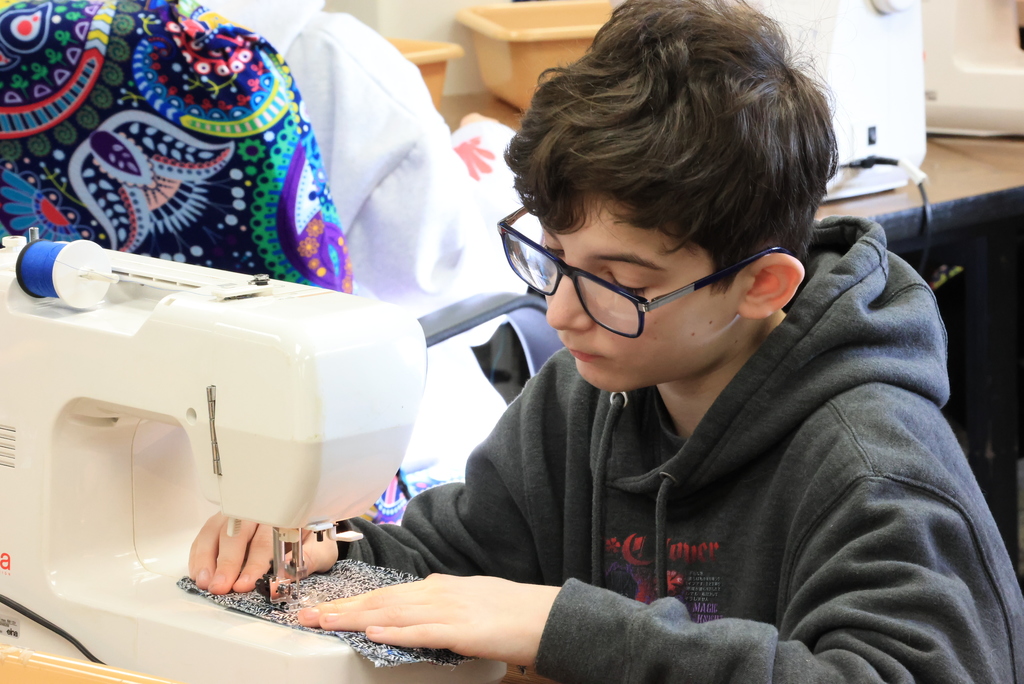 It's sewing time in Mrs. McDonald's F.A.C.S. classes! Her 6th graders are just learning how the basics, but soon they will be creating their own projects! #celebrate379