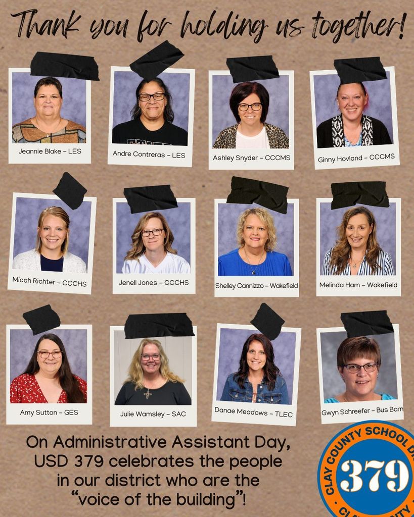 This is an illustration of all of the secretaries at USD 379, as we appreciate them on Administrative Assistant Day.