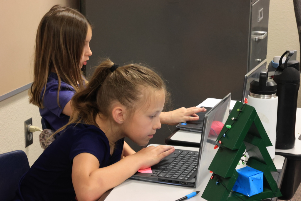 A student looks over planetary data on their laptop as part of their research project.