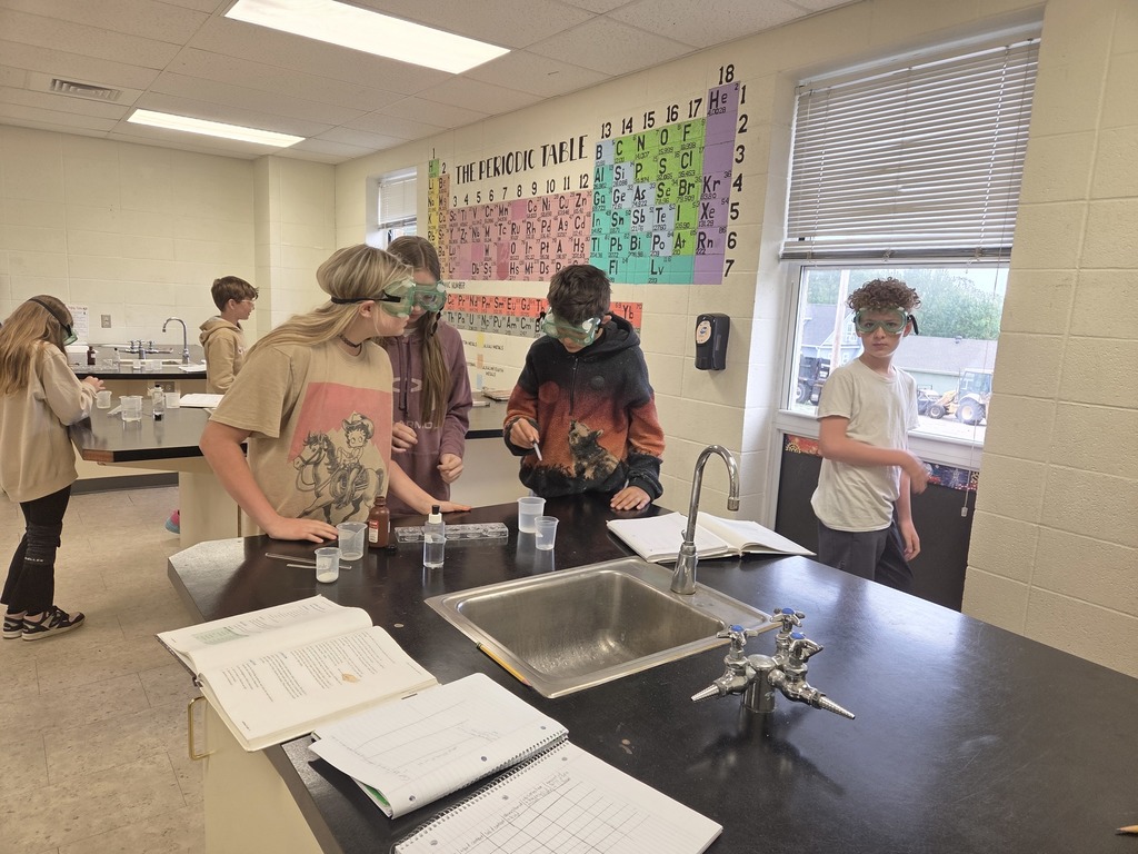 Wakefield science students wear goggles while conducting a lab to see what liquids dissolved sodium chloride and calcium chloride the best.