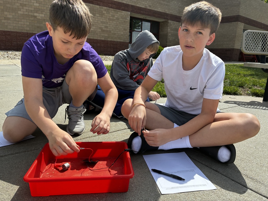 A group of 6th graders in Mr. Walsh's class use a model to determine how the Sun's angle relates to the amount of solar energy received at a given area on Earth's surface.