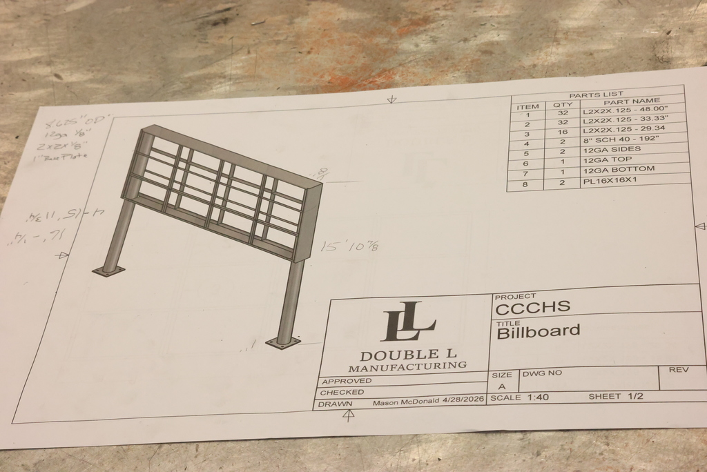 The plans for the Clay Counts Coalition billboard are shown.