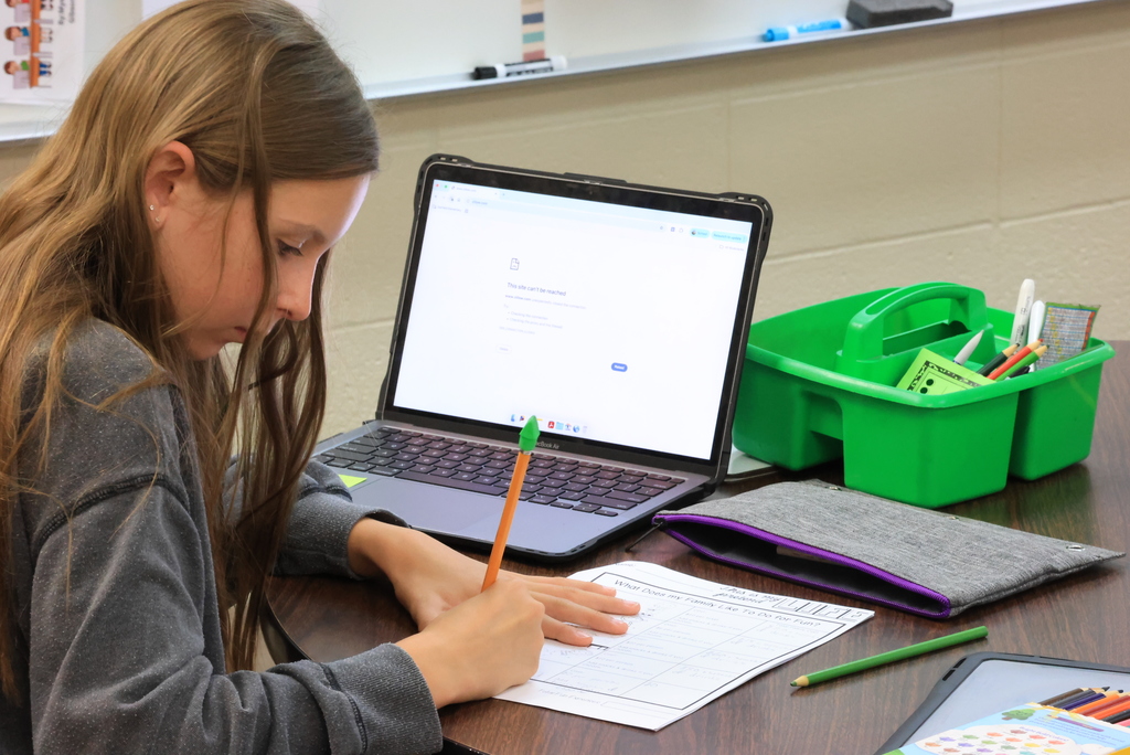 A student works on her "My Pretend Life" simulation.