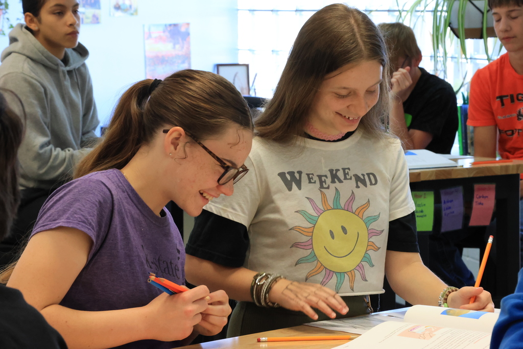 Students work on their ultraviolet rays lab assignment together.