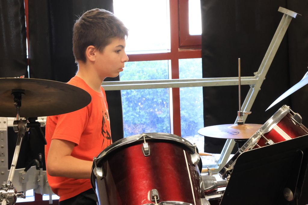 Students practice the songs they will be playing at the grades 5-12 spring concert, which will take place Monday, 18 at CCCHS.