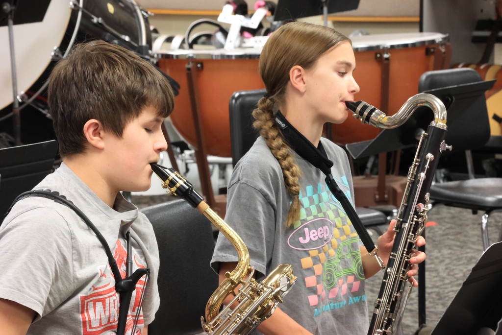 Students practice the songs they will be playing at the grades 5-12 spring concert, which will take place Monday, 18 at CCCHS.