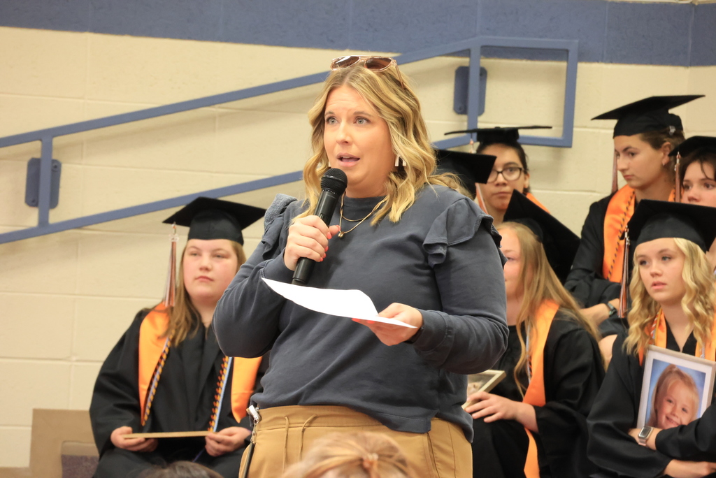 LES principal Mrs. Lane talks during the LES Graduation Walk ceremony.