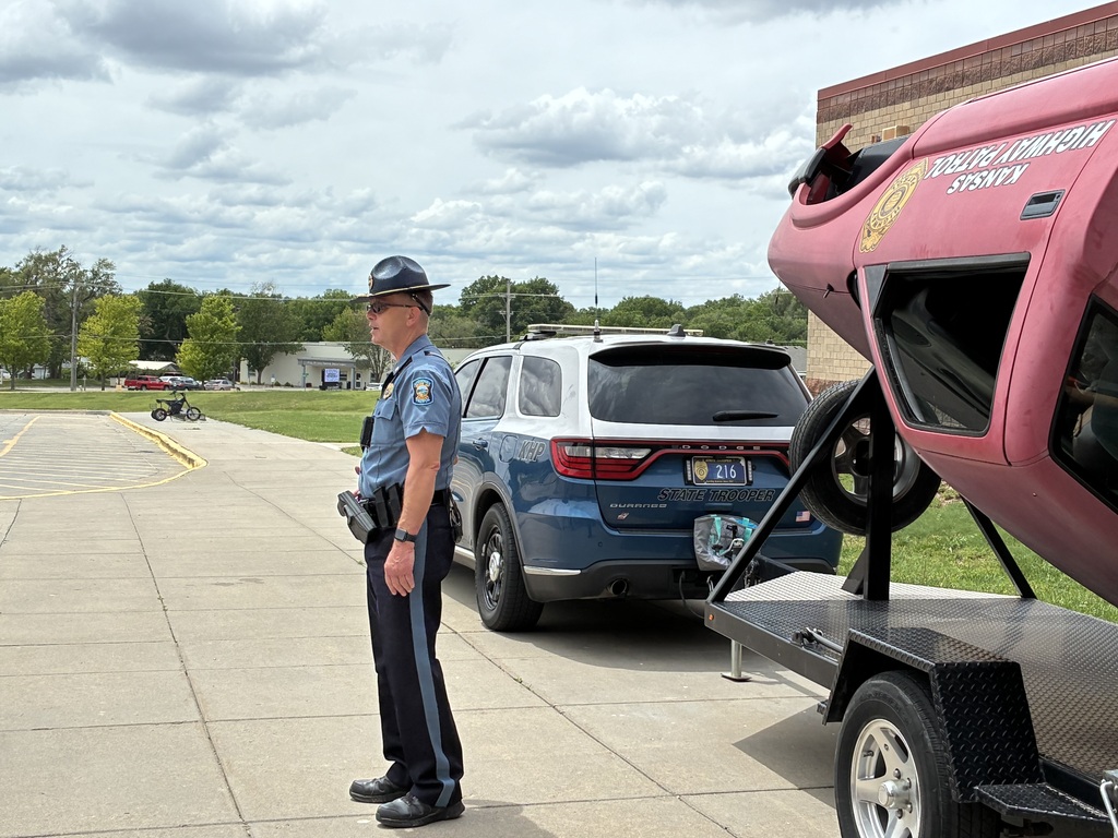 34 students from USD379 enrolled in driver’s education this summer.  There were a variety of guest speakers during the classroom portion of driver’s ed, including Justin Ricketts from Glavan Ford, TJ from KansasLand, and Trooper Tod from the Kansas Highway Patrol. Thank you for sharing your wisdom with our class!  Students spent roughly 20 hours learning about best driving practices and talking through real life scenarios.  A HUGE thank you to Mrs. Denise Beutler for working into retirement to assist with the driver’s ed classroom sessions! Mrs. Beutler is a wellspring of knowledge and care.  Students are on the road until June 19th. Congratulations, drivers, for this meaningful step toward adulthood! #Celebrate379