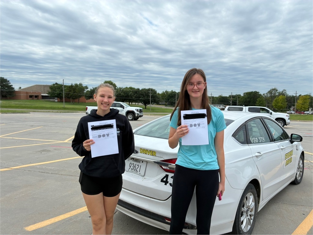 This is a photo of USD 379 students who signed up for the summer driver's education course. They earned their certificate.