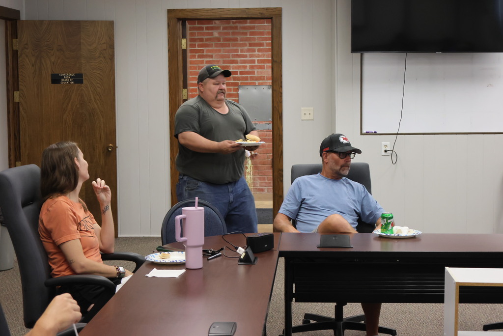 While most USD 379 staff are enjoying their summer break, a select few 12-month and summer help employees are working hard to make sure the buildings are ready to go come August 18. Today, Superintendent Brett Nelson and Asst. Superintendent Jaclyn Pfizenmaier treated them and the SAC staff to a lunch to thank them for all of their hard work over the summer! #Celebrate379