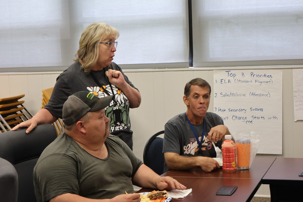 While most USD 379 staff are enjoying their summer break, a select few 12-month and summer help employees are working hard to make sure the buildings are ready to go come August 18. Today, Superintendent Brett Nelson and Asst. Superintendent Jaclyn Pfizenmaier treated them and the SAC staff to a lunch to thank them for all of their hard work over the summer! #Celebrate379
