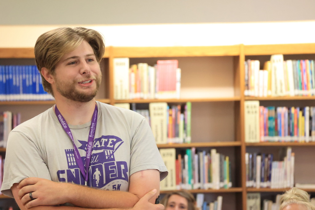 New teachers, principals, and counselors were welcomed at the New Teacher Academy on August 7th. They were asked to stand up and introduce themselves.