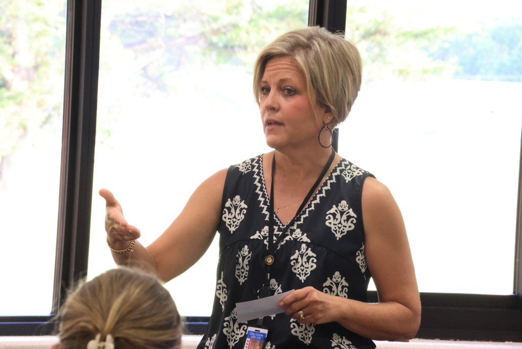New teachers, principals, and counselors were welcomed at the New Teacher Academy on August 7th. They were asked to stand up and introduce themselves.