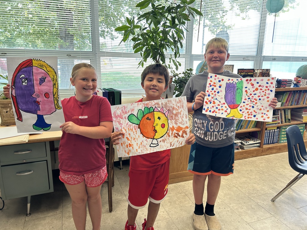 Mr. Yenni’s 5th graders enjoyed drawing and painting “Picasso” portraits during the first week of school. He uses it as a reminder that “Every child is an artist!” #Celebrate379