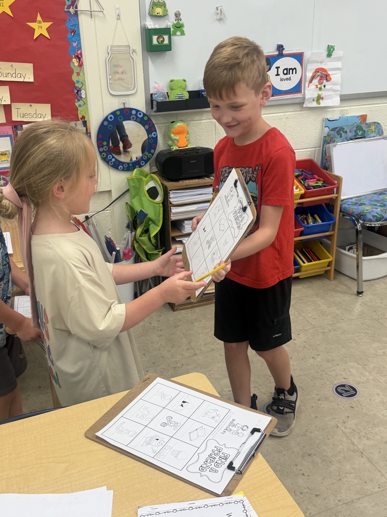 Mrs. Judy's K-1 class participated in an activity called "Find a Friend". They worked on their communication skills and name writing! They interacted with one another, asking and answering questions in order to find friends who enjoy various activities.