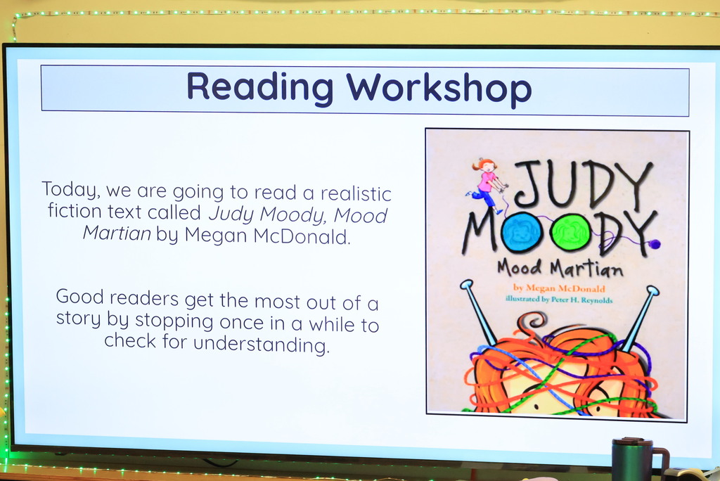 Mrs. Wietharn's 3rd graders read Judy Moody - Mood Martian together during their ELA class.