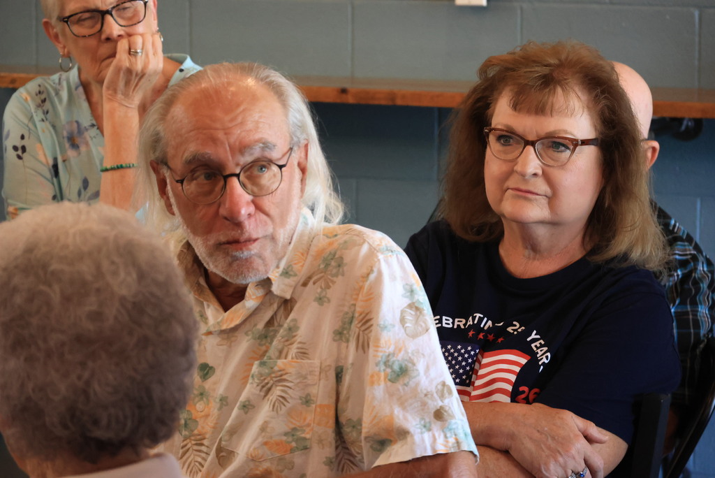 A group of Wakefield teacher retirees gathered at the Bomber Grind today to meet new principal Mr. Leis, and hear from Superintendent Brett Nelson about bond updates, enrollment figures, new hires, and more.