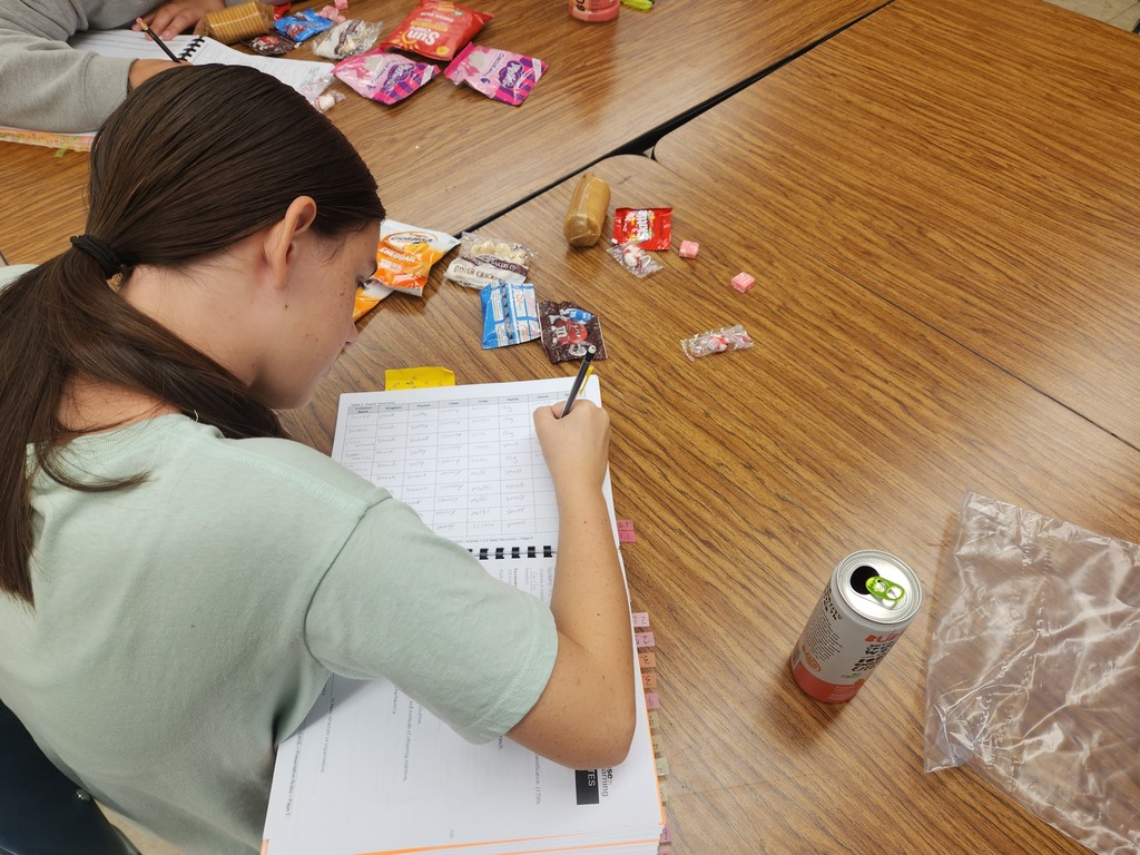 In Mrs. Flegler's Animal Science class this week, students learned how the scientific classification system sorts animals into their specific genus and species. They were challenged to work with a partner to classify a variety of snack foods based on a given scenario. #Celebrate379 #case4learning #CASEASA