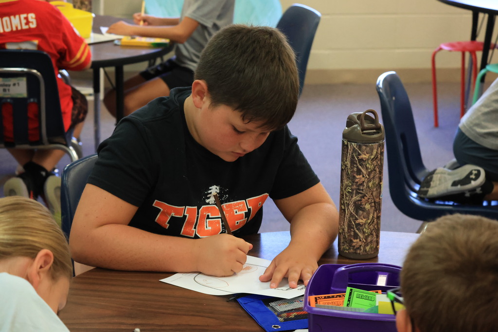 Mrs. Cott gets into homerooms at least once every other week for Leader In Me counseling lessons. Today, she taught Ms. Bott's 5th graders about "big rocks and small rocks."  Students thought about how "big rocks" take up a lot of space in their jar, and how "small rocks" can add up quickly and take over the jar, even when they aren't as important as the big rocks.