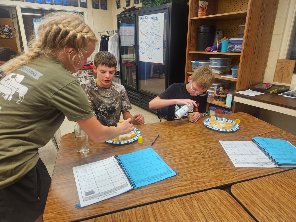 Mrs. Flegler's welding students replicated weld positions using crackers and canned cheese.