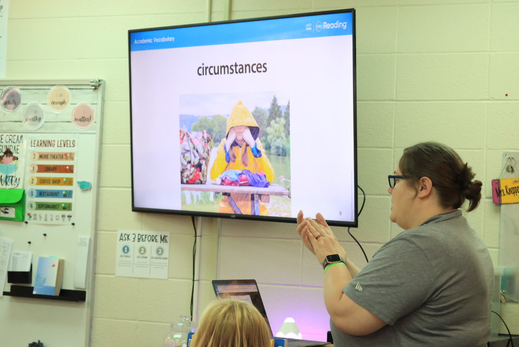 Mrs. Knepper started a new ELA story with "Big Idea" vocabulary. Students learned the definitions of possible unknown words that would occur in the story. This is a comprehension strategy that all Garfield classes use. #Celebrate379