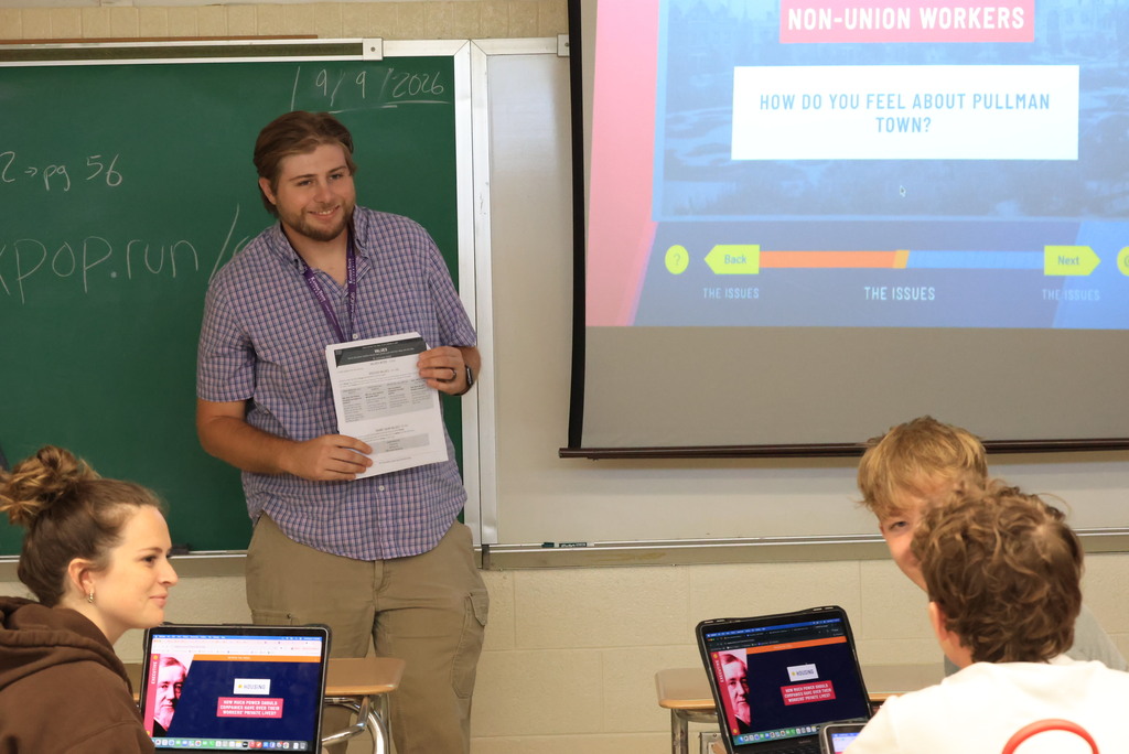 Mr. Colle's social studies students researched George Mortimer Pullman, an American industrialist who manufactured luxury railroad sleeping cars. Students debated who was right or wrong in the conflict. #Celebrate379