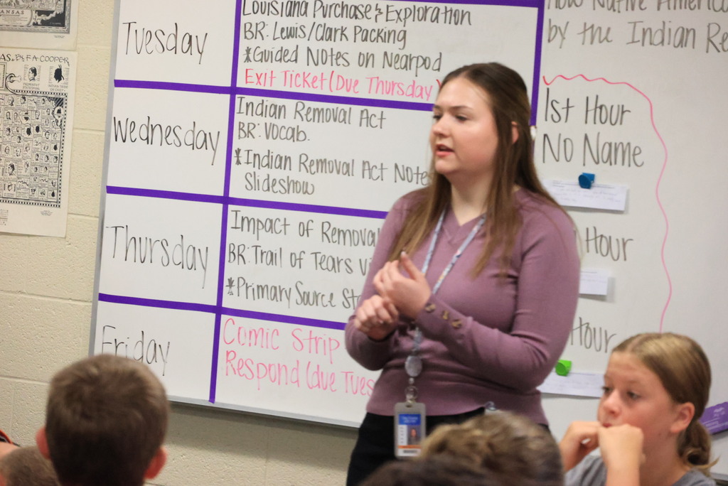 Ms. Mellies' 7th-grade social studies students watched a short video about the Trail of Tears, then read different sources about this period to gain different perspectives.