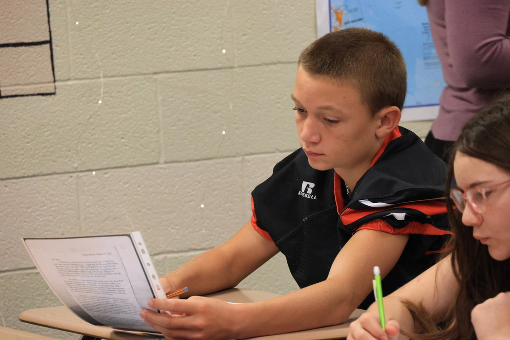 Ms. Mellies' 7th-grade social studies students watched a short video about the Trail of Tears, then read different sources about this period to gain different perspectives.