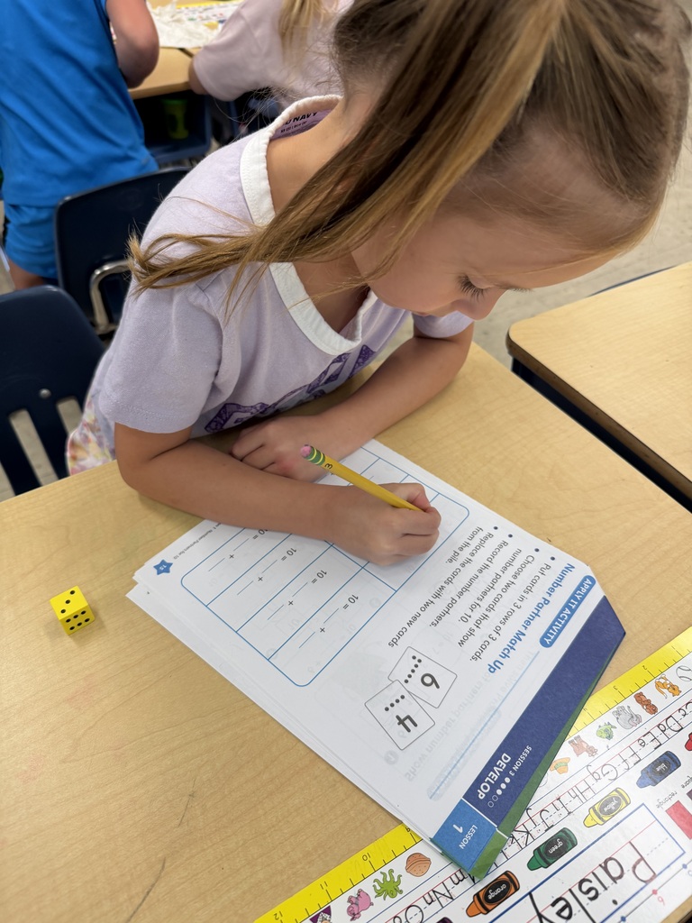 Mrs. Judy's first graders have been busy learning about "Partners to 10" in math class. In this activity, they had fun rolling a die and figuring out how many more they needed to make 10!