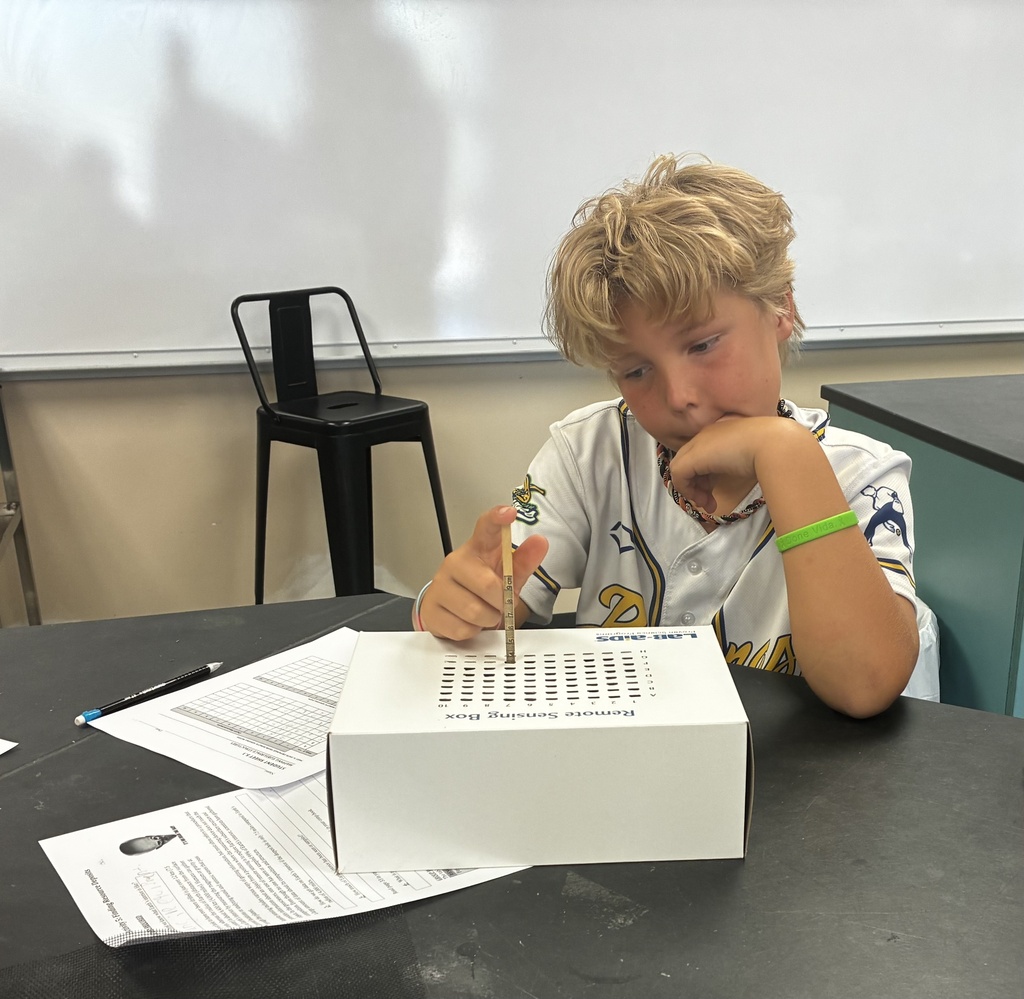 Mr. Walsh's 6th-grade science classes modeled remote sensing for resources last week, then used what they learned to extract copper from malachite ore this week.