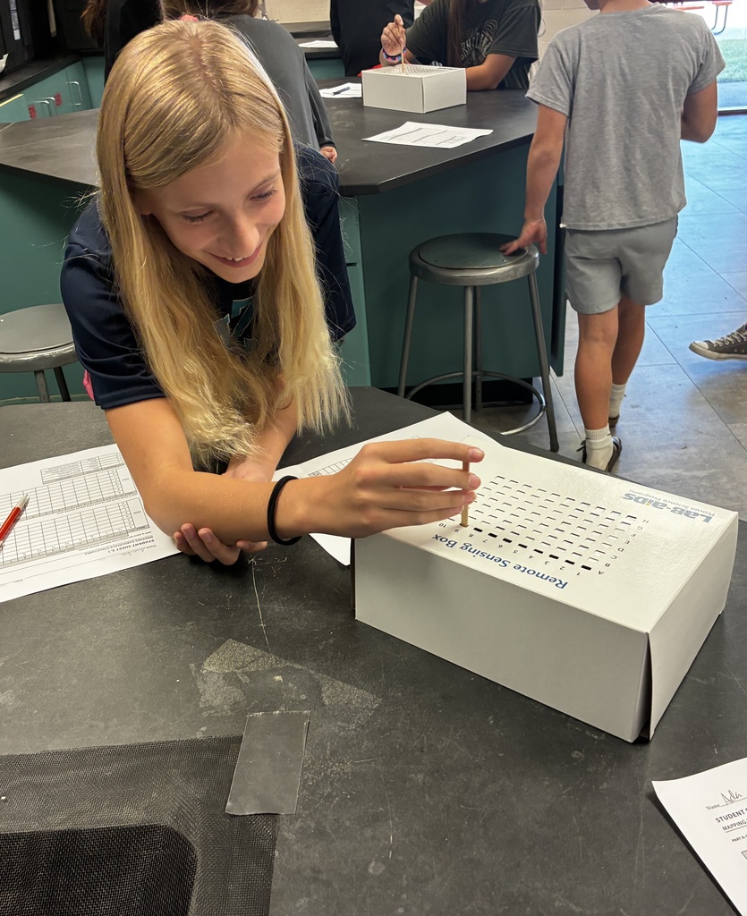 Mr. Walsh's 6th-grade science classes modeled remote sensing for resources last week, then used what they learned to extract copper from malachite ore this week.
