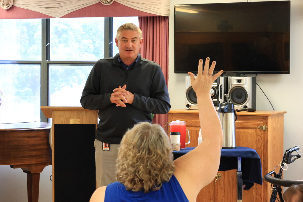 Superintendent Brett Nelson continued his Conversation Tour today at the Wakefield Care and Rehab Center.