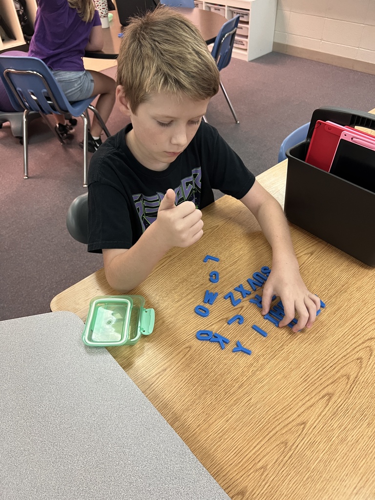Mrs. Knepper's 5th graders reviewed how the alphabet and how the dictionary can be divided into four sections called quartiles.  Quartile means one of four parts.  We use the pneumonic “Aliens Eat Marshmallow Sandwiches”, or AEMS, to help us remember where each quartile begins.  The next day, Mrs. Knepper called out random letters and had students decide which quartile each belonged in.  Knowing these four sections help students narrow down where to look for a word in the dictionary, making dictionary searches faster and easier. 