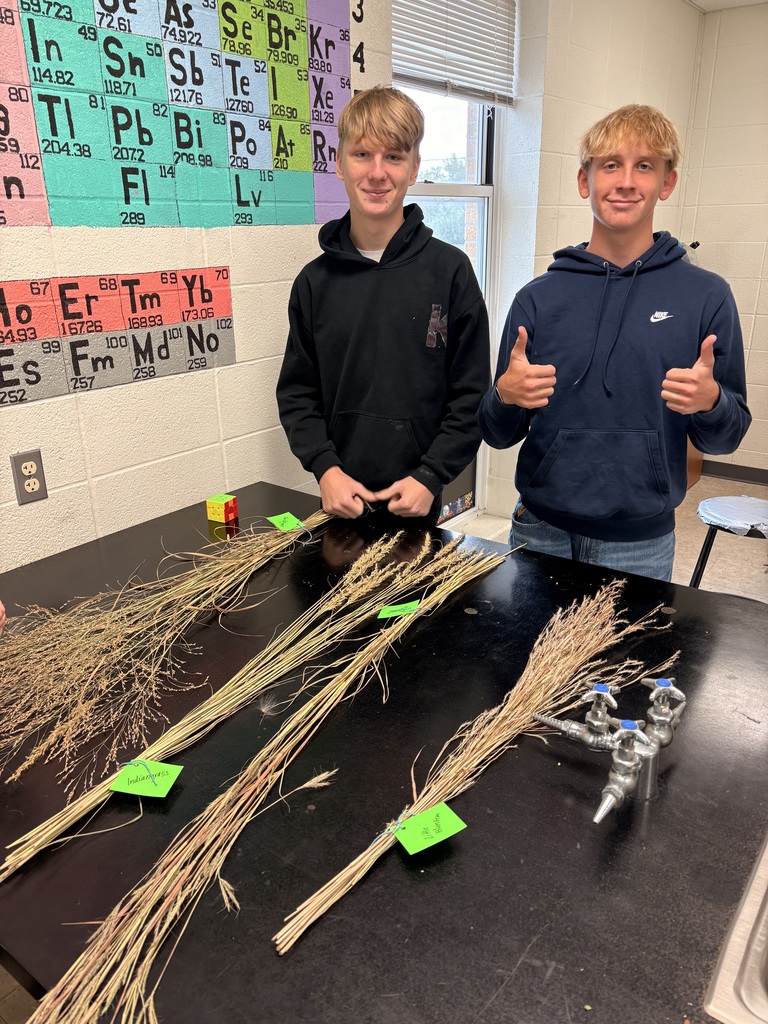 Freshmen in Mrs. Woolever's science class had a lab today identifying different plants found on the Tallgrass Prairie to prepare for their trip to the upcoming Eco-Meet!