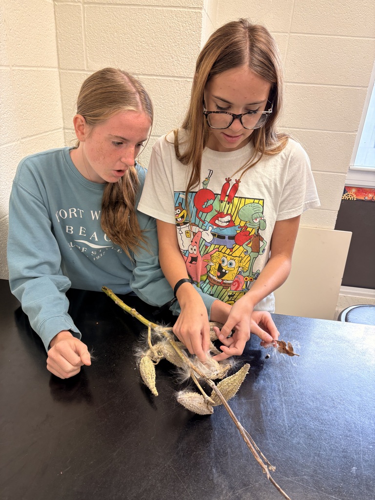 Freshmen in Mrs. Woolever's science class had a lab today identifying different plants found on the Tallgrass Prairie to prepare for their trip to the upcoming Eco-Meet! #Celebrate379