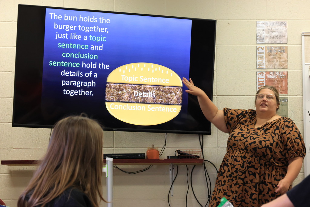 Mrs. Chestnut taught her 5th graders about paragraph structure in a unique way, using the "Yummy" method. 