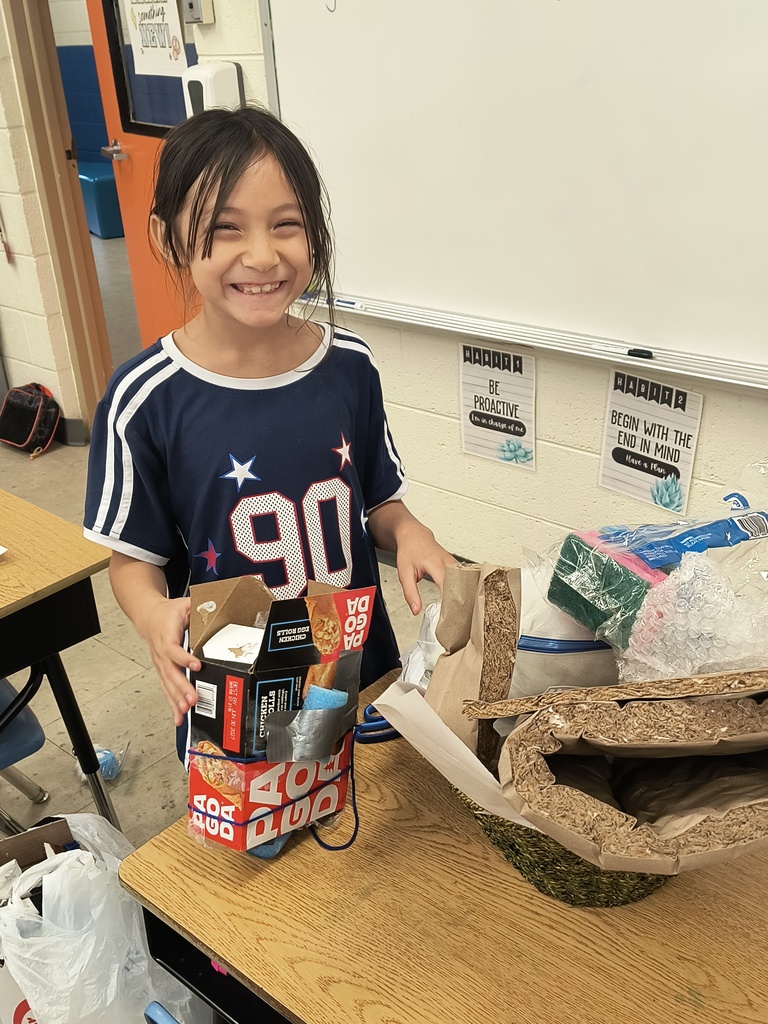 Mrs. Simnitt's class put gravity to the test this week by participating in an egg drop challenge. They used common items to create a shield for an egg and dropped it from a high distance.
