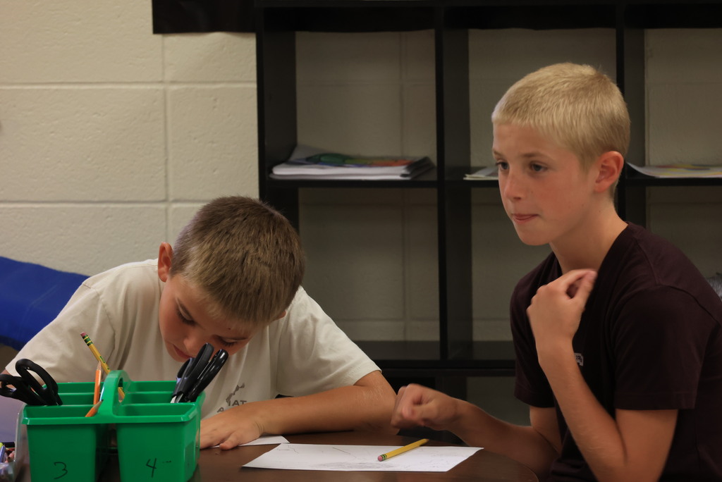 Mrs. Hauck's 5th graders work on their soil conversation posters.