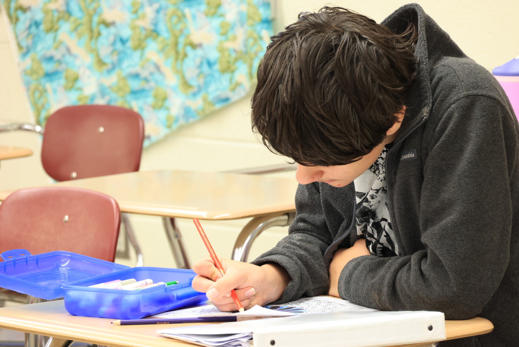 Ms. TenClay's World History students create their own art while learning about the differences between the two.