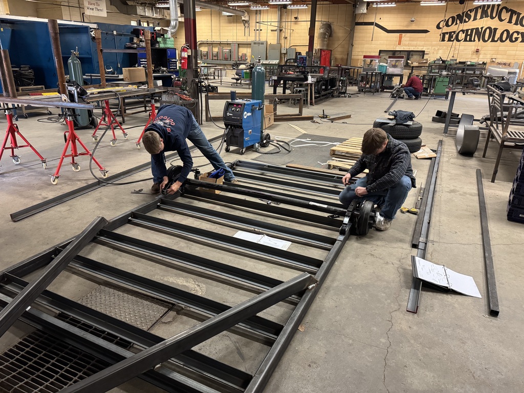 Students in Mr. Craig’s Ag Power class have completed a utility trailer project this week for Mr. Greg Sherbert. Mr. Sherbert provided all the necessary materials to build the 7x12 utility trailer. Students squared, leveled, and welded the frame and supports before powder-coating the trailer. After painting, students wired it for lights and brakes.