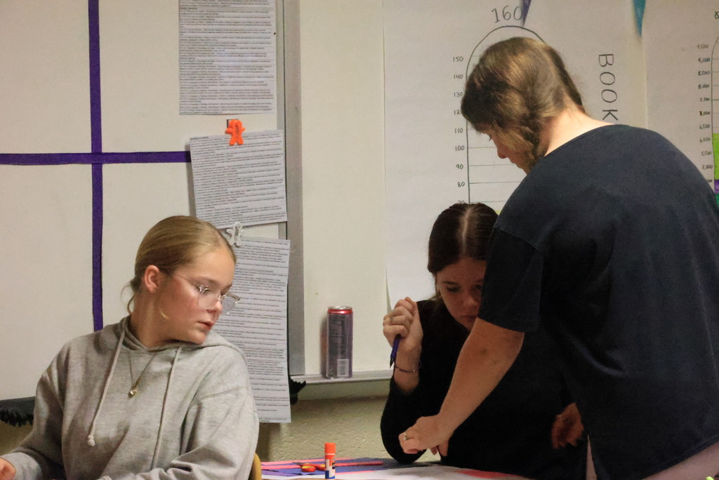 Mrs. Brenneman's first-year journalism students are going old-school with their initial yearbook designs, using paper and glue to create pages they will build later in the year. #Celebrate379