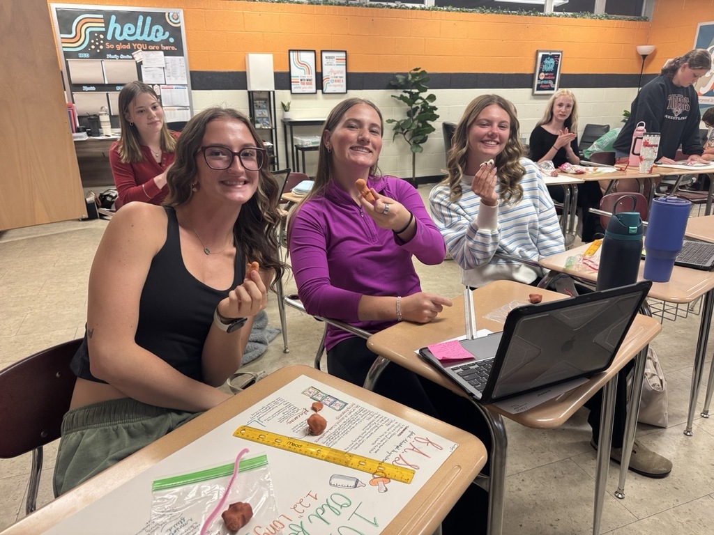 Students in Mrs. Craig’s Human Growth & Development class created their own fetus models using clay, a pipe cleaner, and a Ziploc bag, carefully considering the size, appearance, and developmental stage of a real fetus.