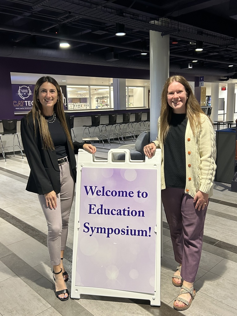 Kelsie Brenneman (CCCHS ELA teacher) and  Sam Netterman (Riley County ELA teacher) presented at the annual Ed Symposium at K-State for students in the College of Education. 