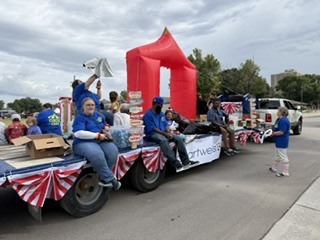 USD 379 Chartwells staff members participate in the 2026 Clay Center Piotique parade.