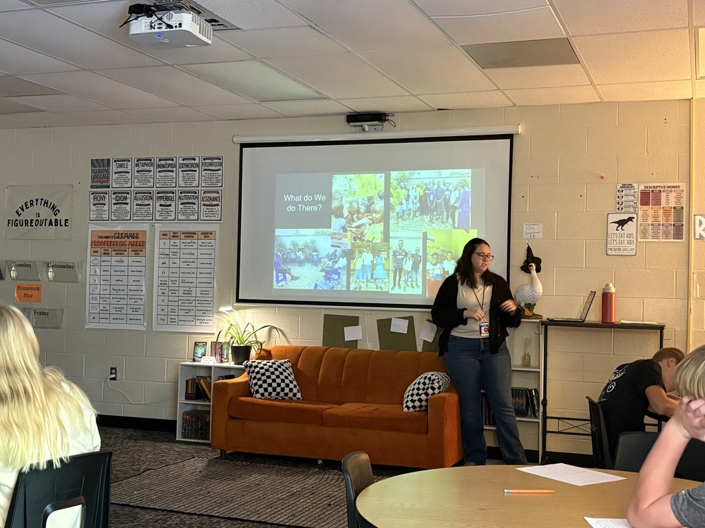 A guest speaker in Ms. Smith's ELA and Bengal Writing classes talks about life in Uganda.